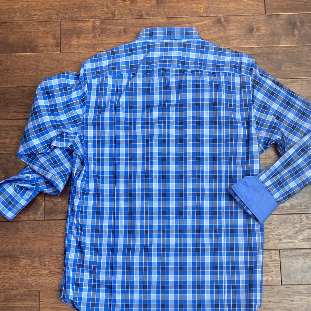Banana Republic slim fit Blue Checkered Button-Down Shirt